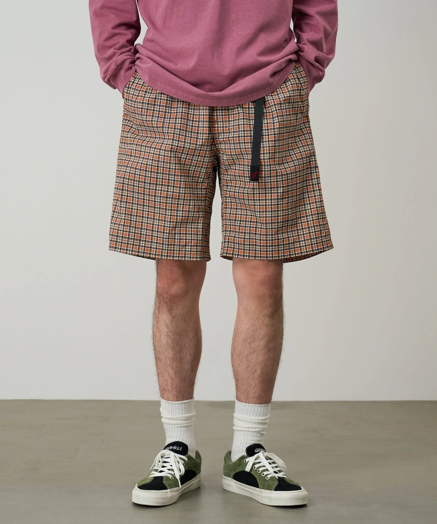Gramicci Checkered Shell Shorts (Brick Check) - Image 6
