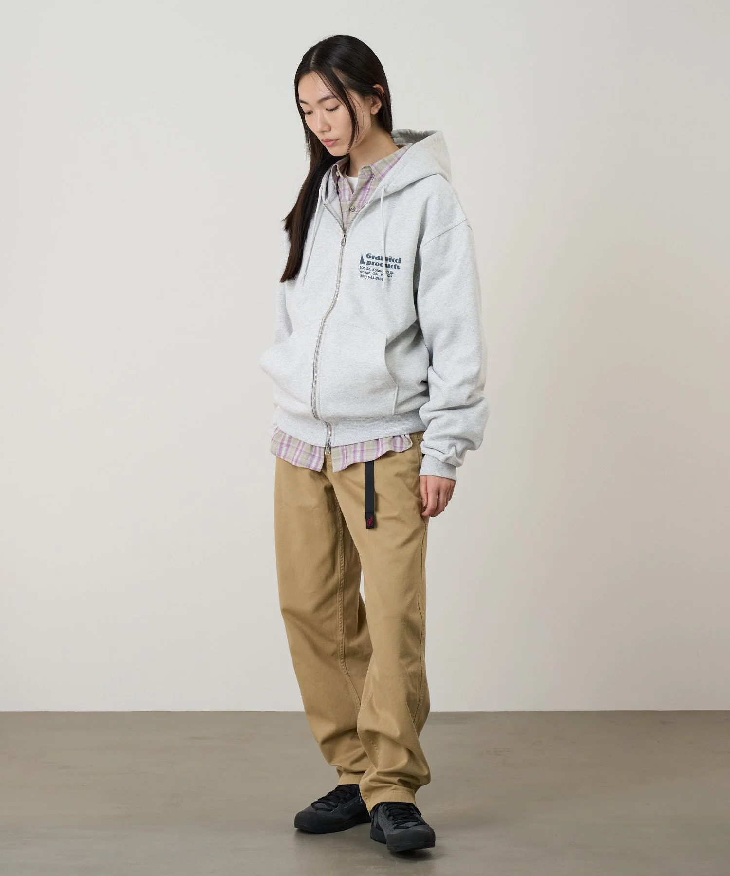 Gramicci G-Sail Zip Hooded Sweatshirt (Heather Ash) - Image 3