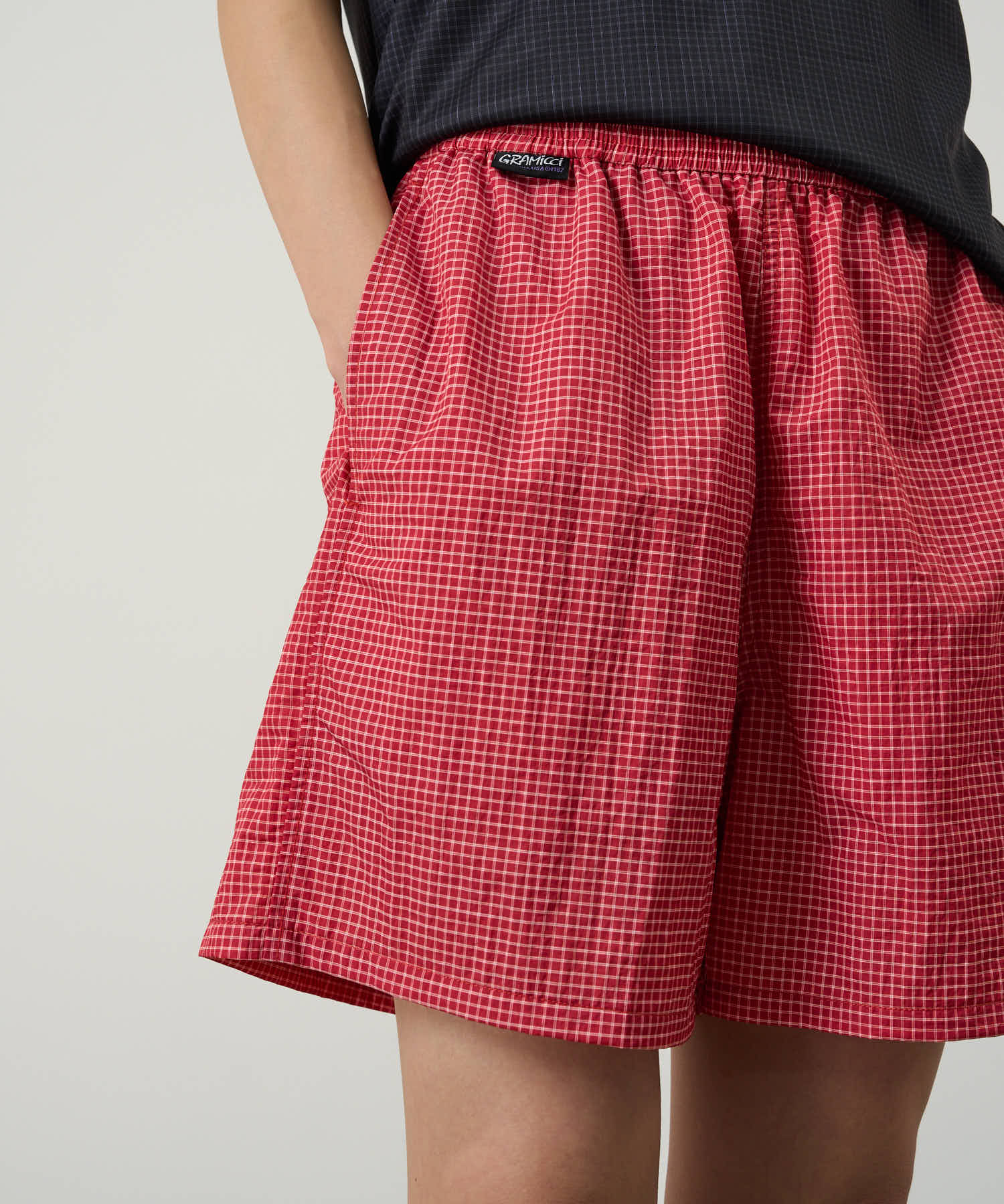 Gramicci Grid Swim Shorts (Red) - Image 9