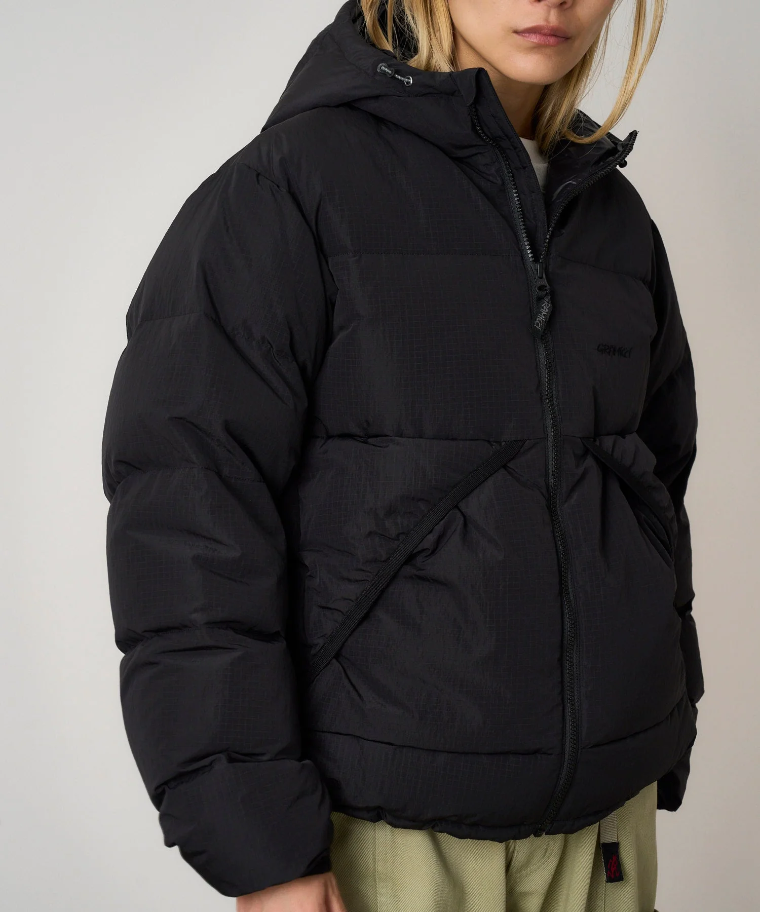 Gramicci Hooded Down Puffer Jacket (Black) - Image 3