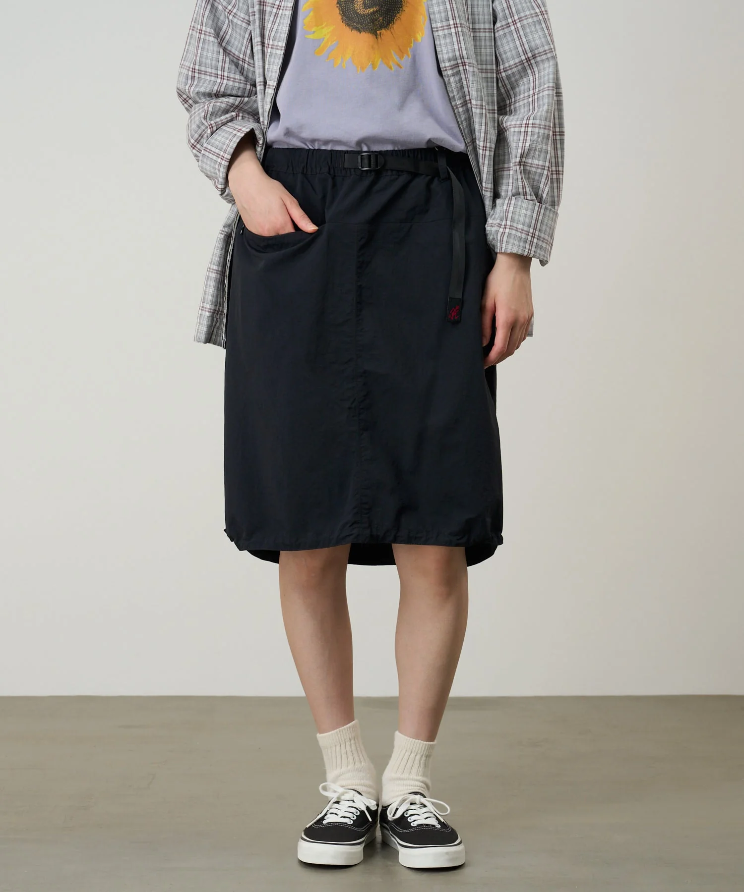 Gramicci Nylon Packable Midi Skirt (Black) - Image 3