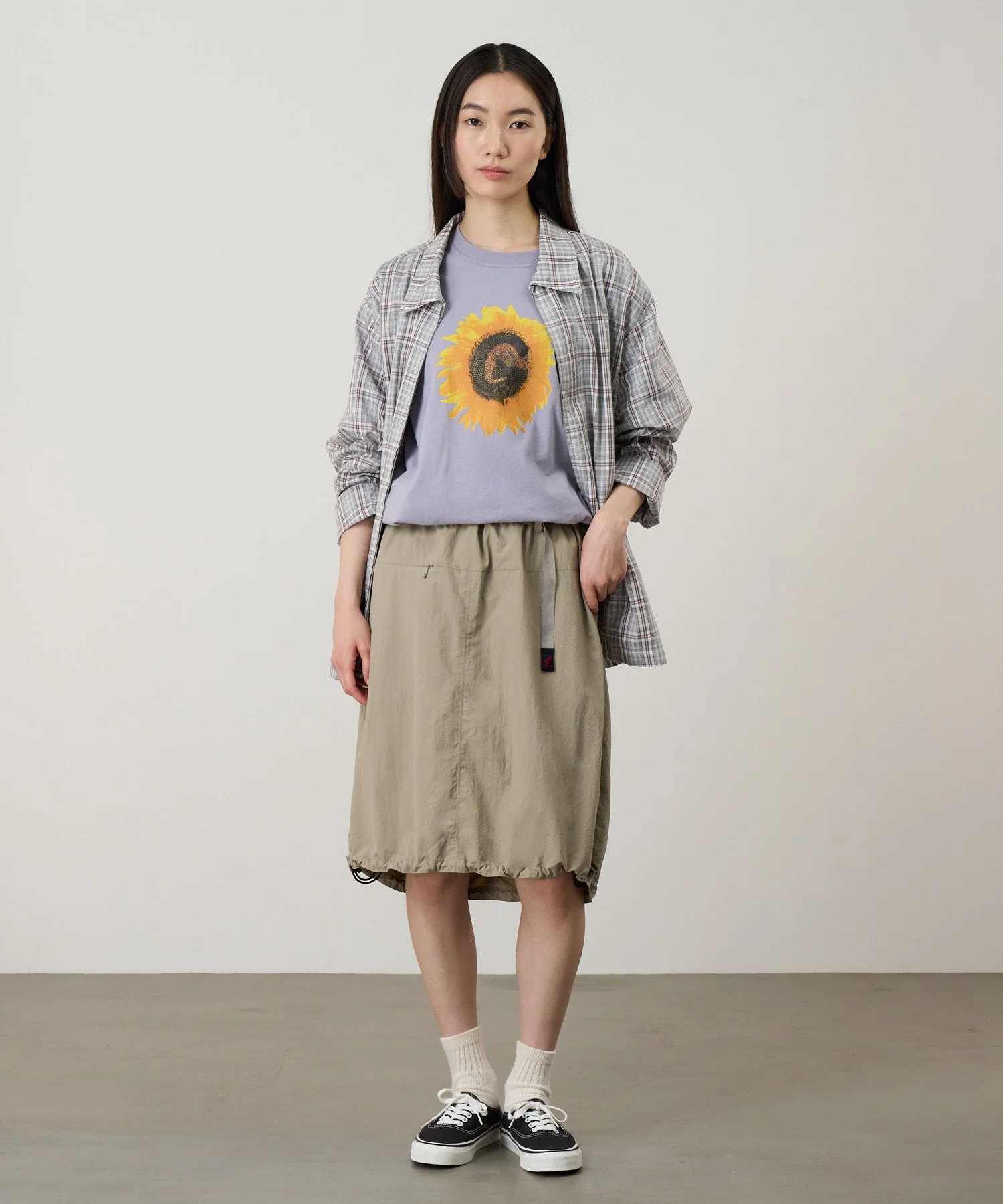 Gramicci Nylon Packable Midi Skirt (Milk Tea) - Image 2