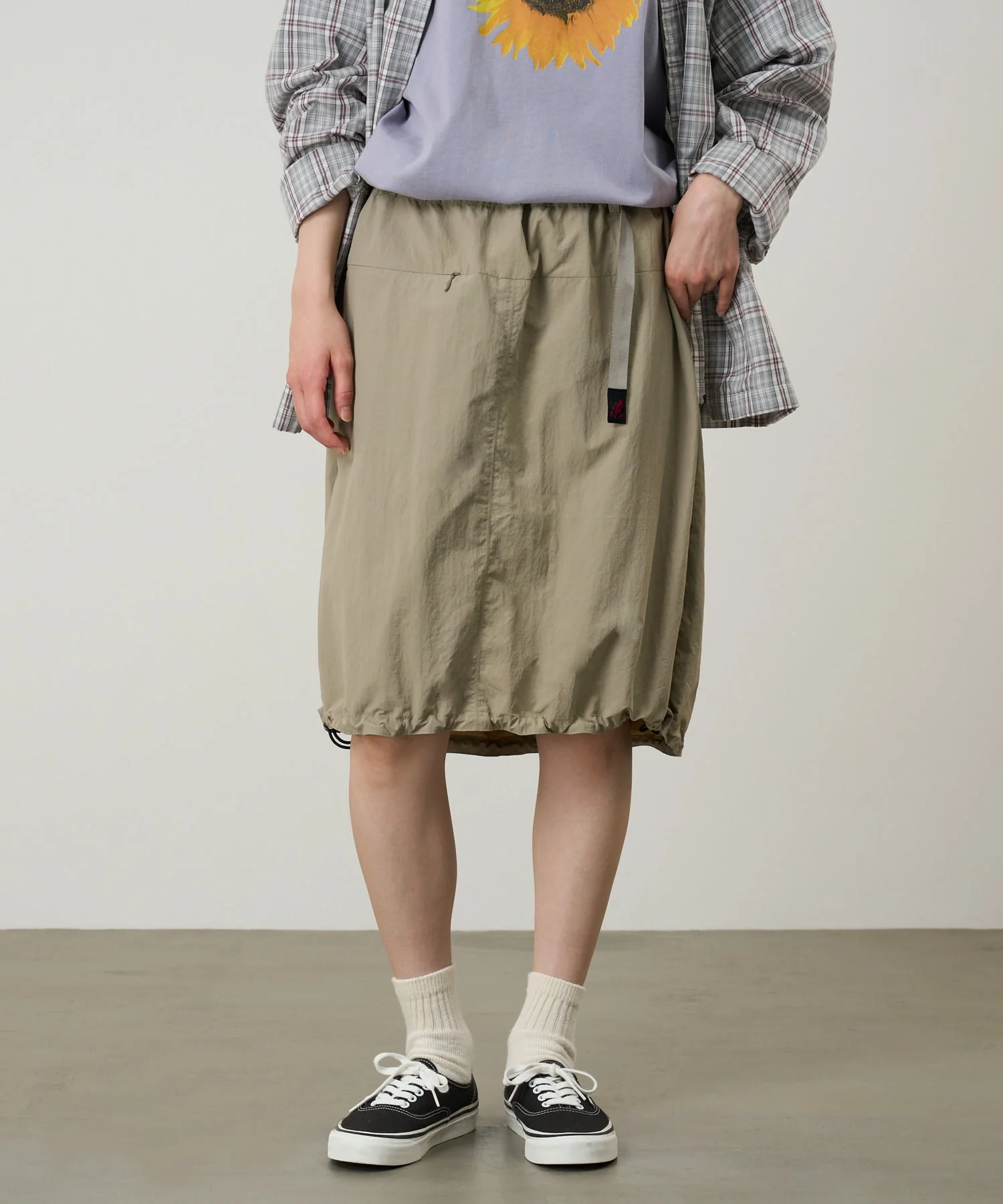 Gramicci Nylon Packable Midi Skirt (Milk Tea) - Image 3