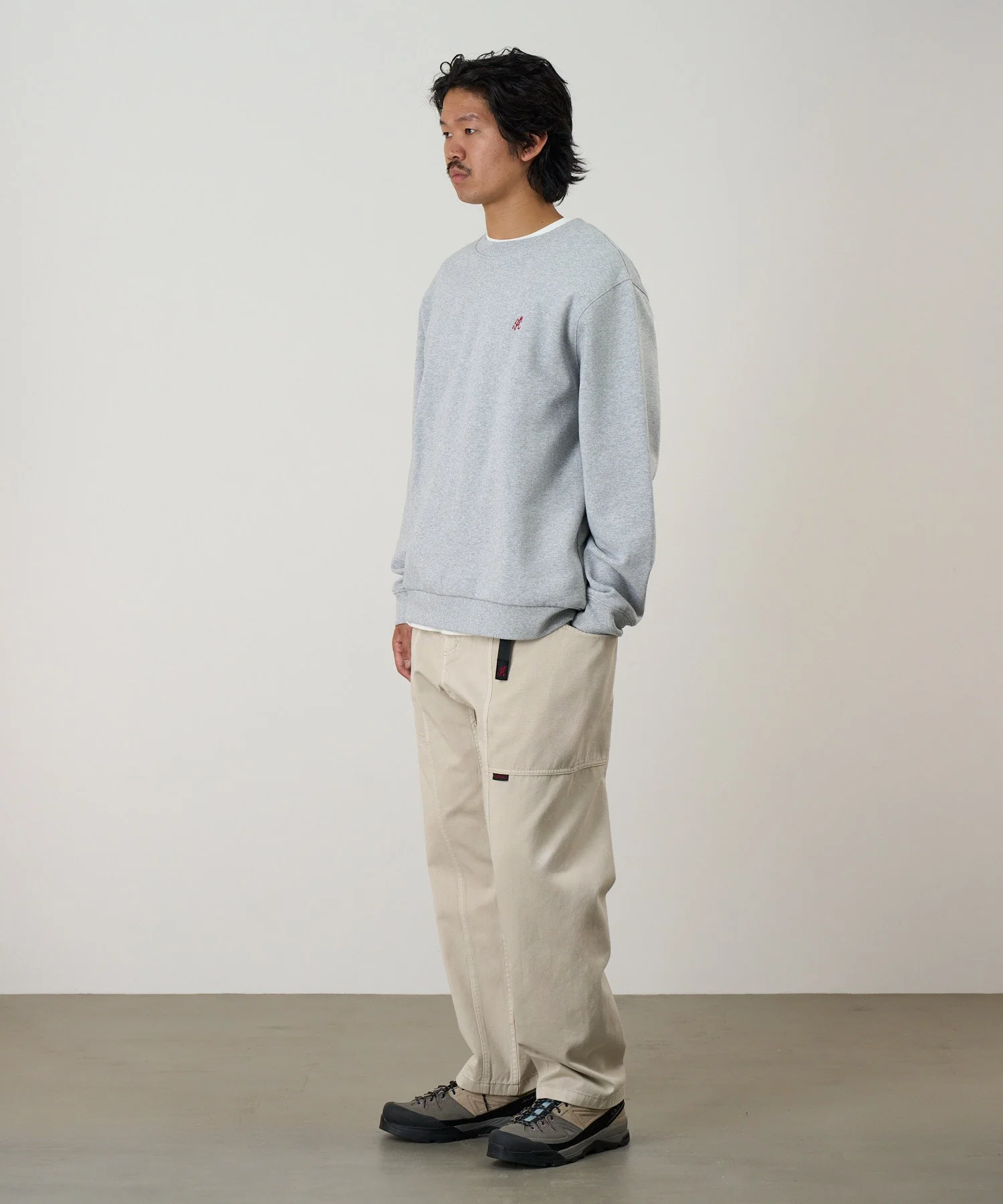 Gramicci One Point Crew Sweatshirt (Heather Grey) - Image 4