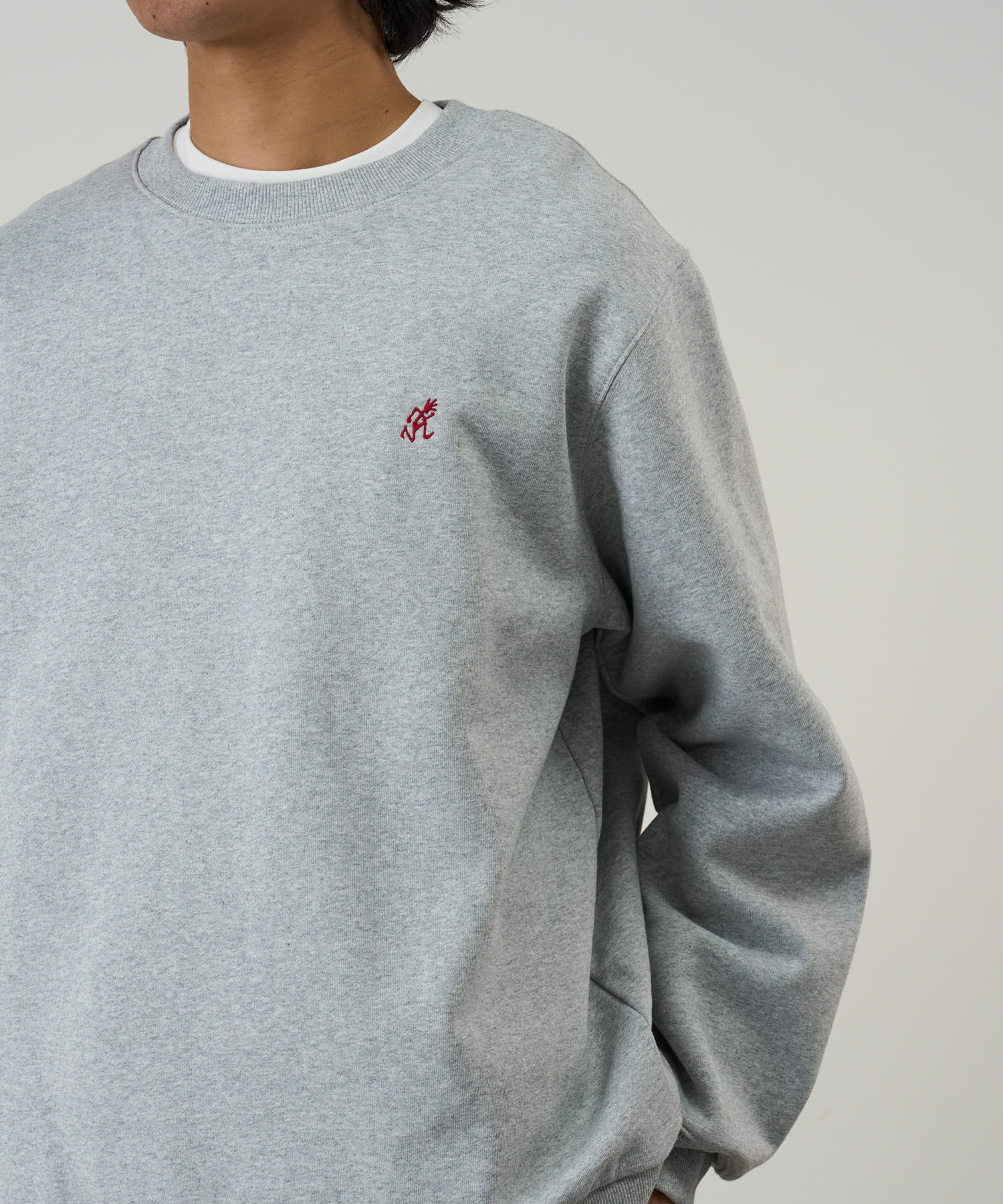Gramicci One Point Crew Sweatshirt (Heather Grey) - Image 6