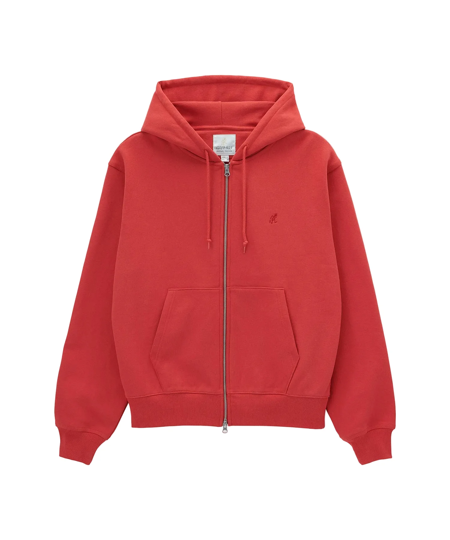 Gramicci One Point Zip Hooded Sweatshirt (Crimson Red)