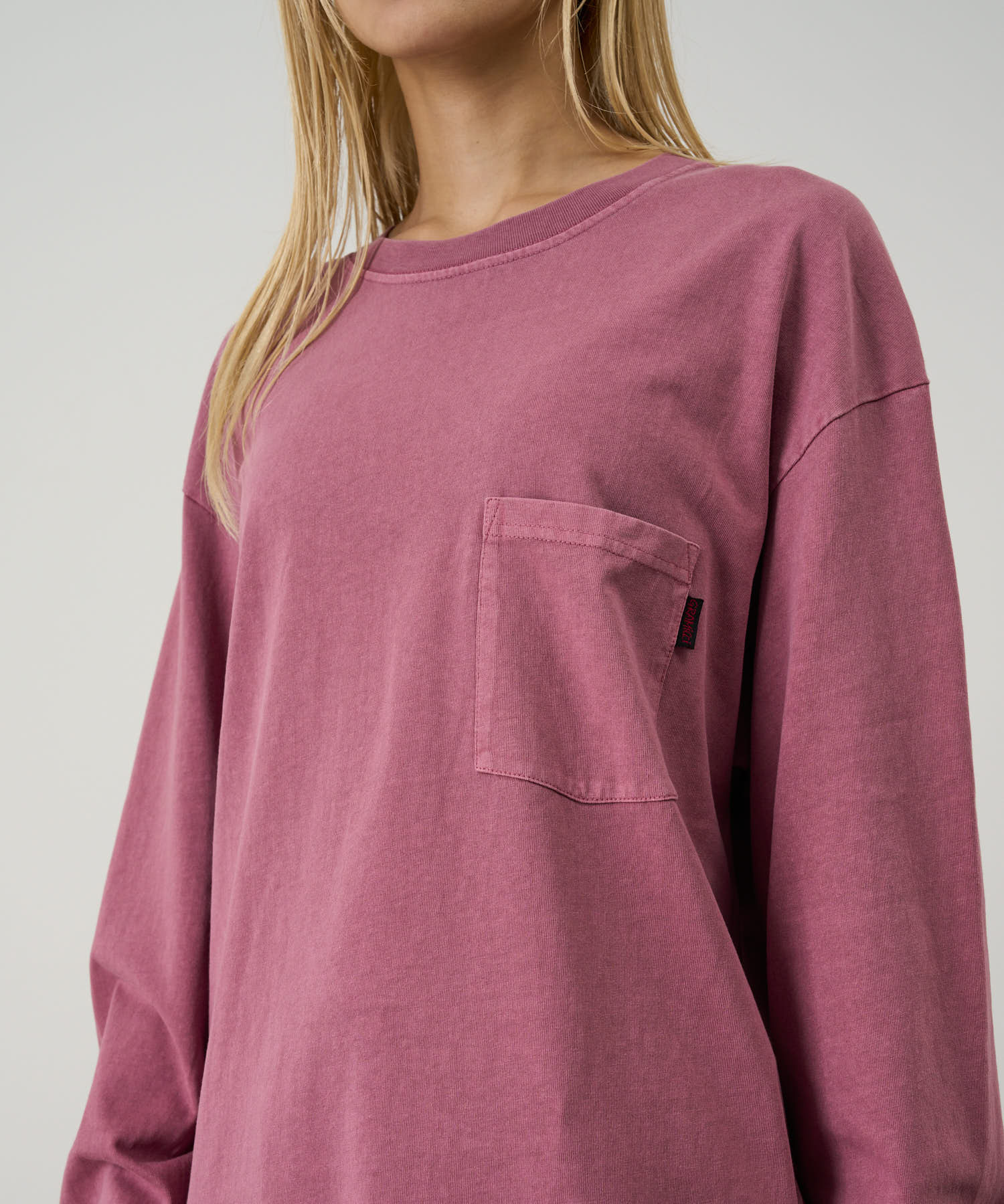 Gramicci Pigment Dyed Long Sleeve Pocket Tee (Red Pigment) - Image 4