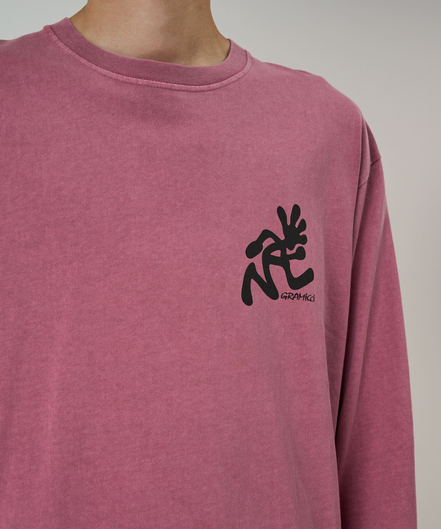 Gramicci Pigment Dyed Running Man Long Sleeve Tee (Red Pigment) - Image 3