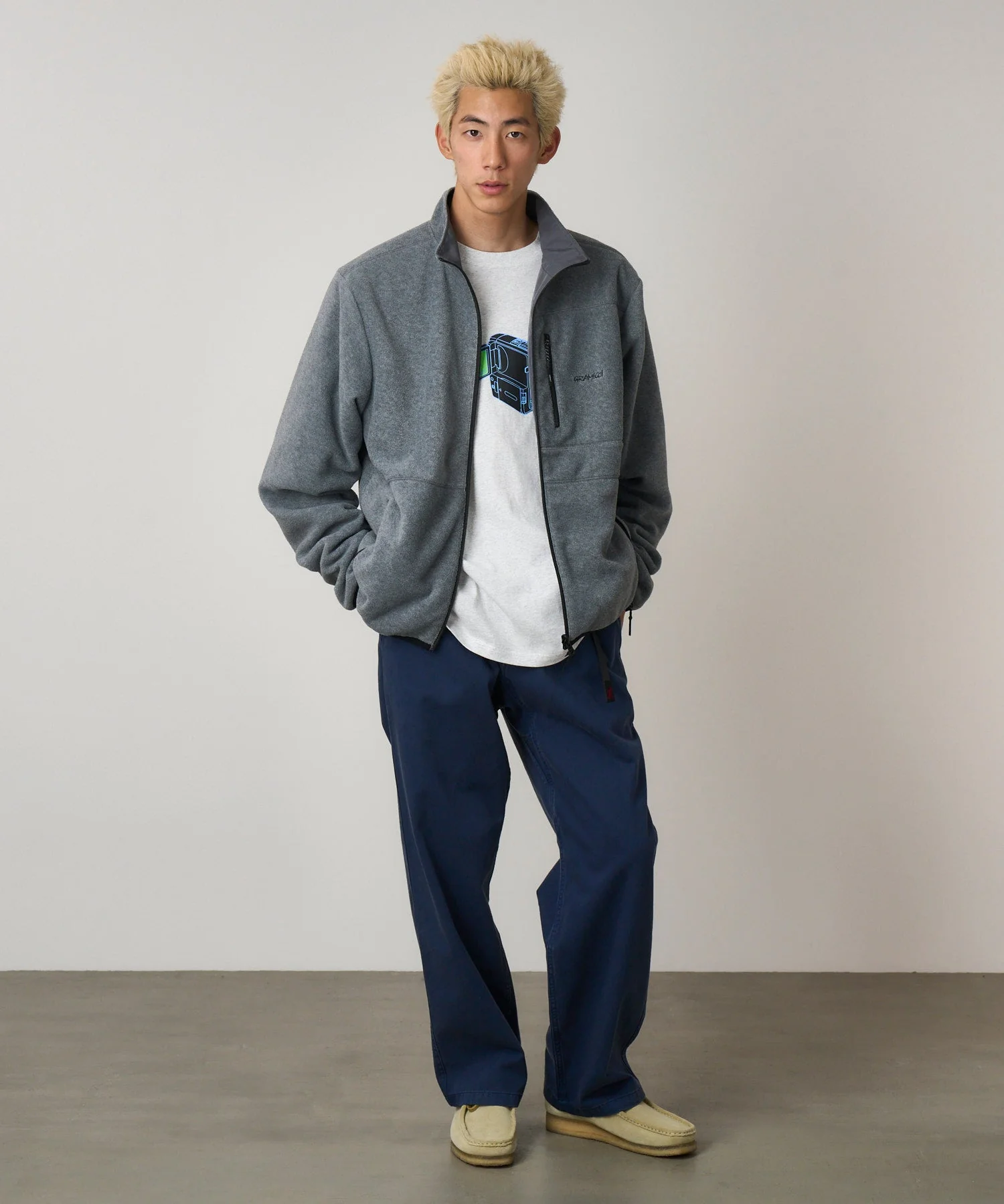 Gramicci Thermal Fleece Reversible Jacket (Heather Grey) - Image 2